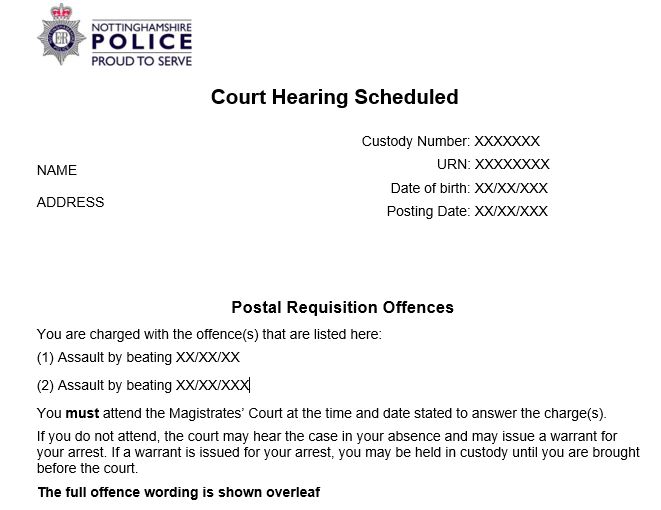 Letter For Court Hearing from vhsfletchers.co.uk