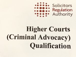 Higher Courts (Criminal Advocacy) Qualification